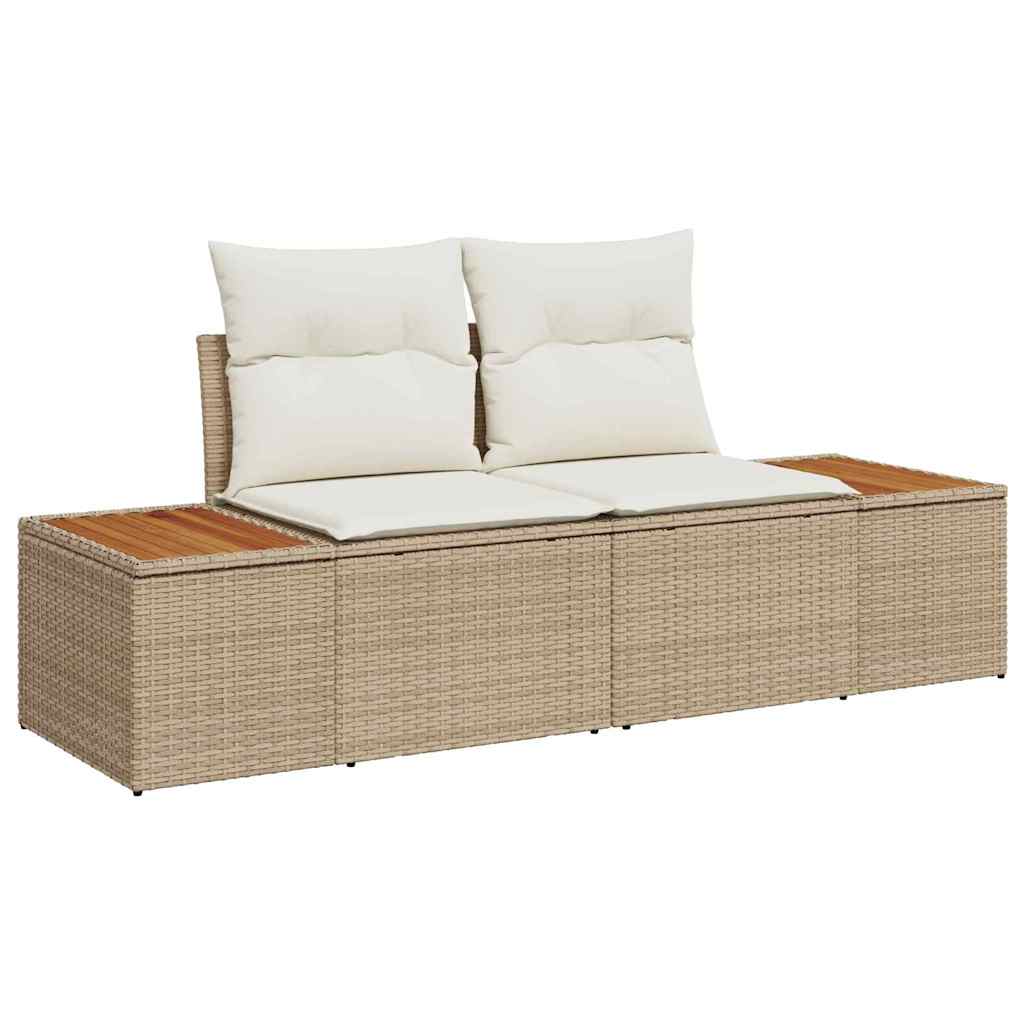 Conjunto de Sofá de Jardim 4 pcs bege e creme 184 x 62 x 85 cm