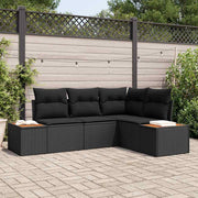 Conjunto de Sofá de Jardim 4 pcs Preto 209 x 154 x 85 cm