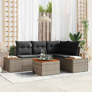 Conjunto de Sofá de Jardim 5 pcs Cinzeto 209 x 154 x 85 cm
