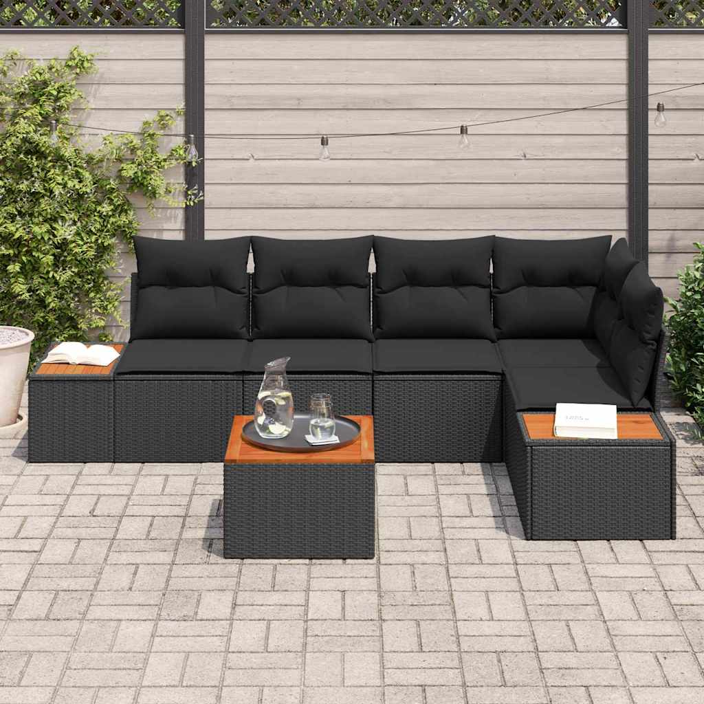 Conjunto de Sofá de Jardim 6 pcs Preto 264 x 154 x 85 cm