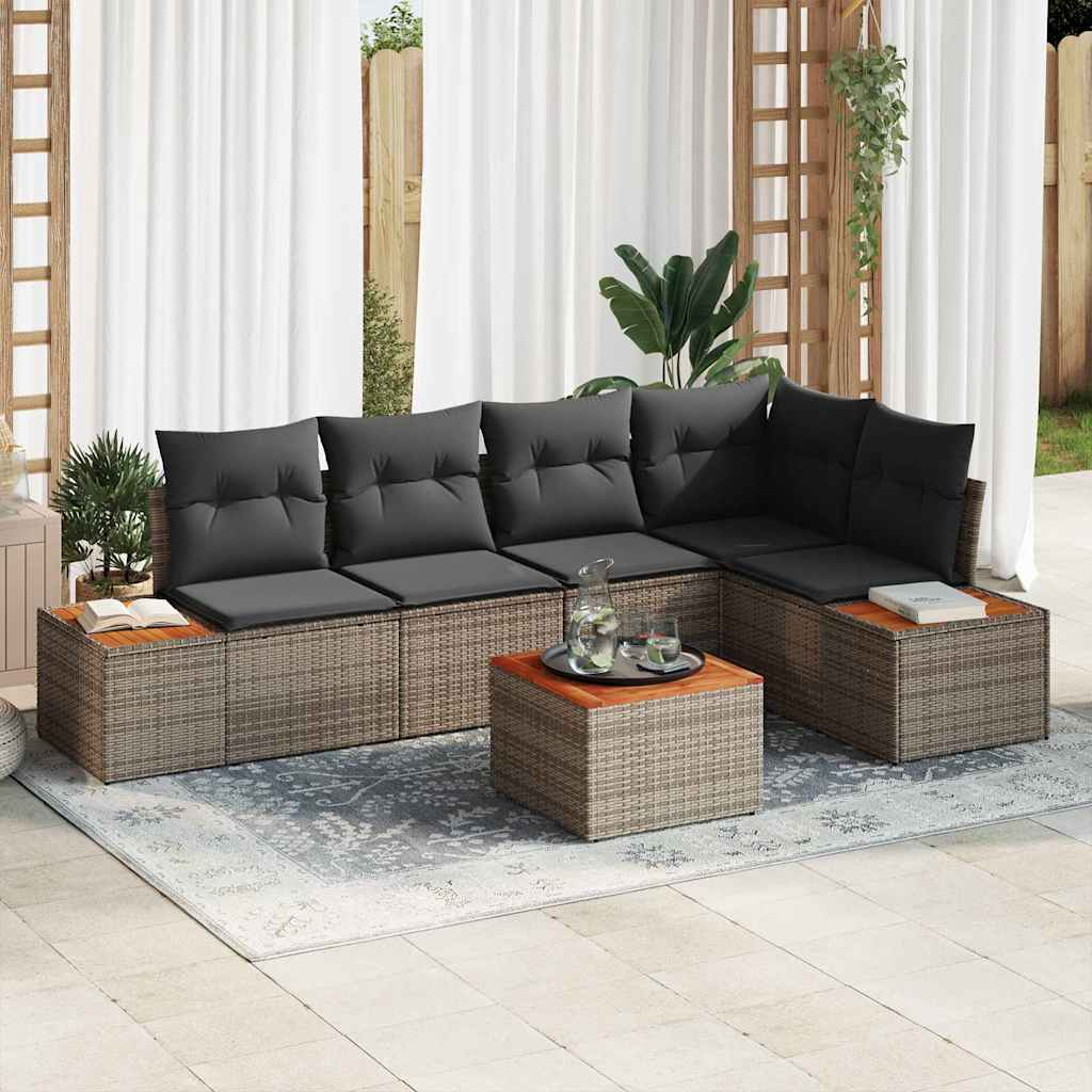 Conjunto de Sofá de Jardim 6 pcs Cinzeto 264 x 154 x 85 cm