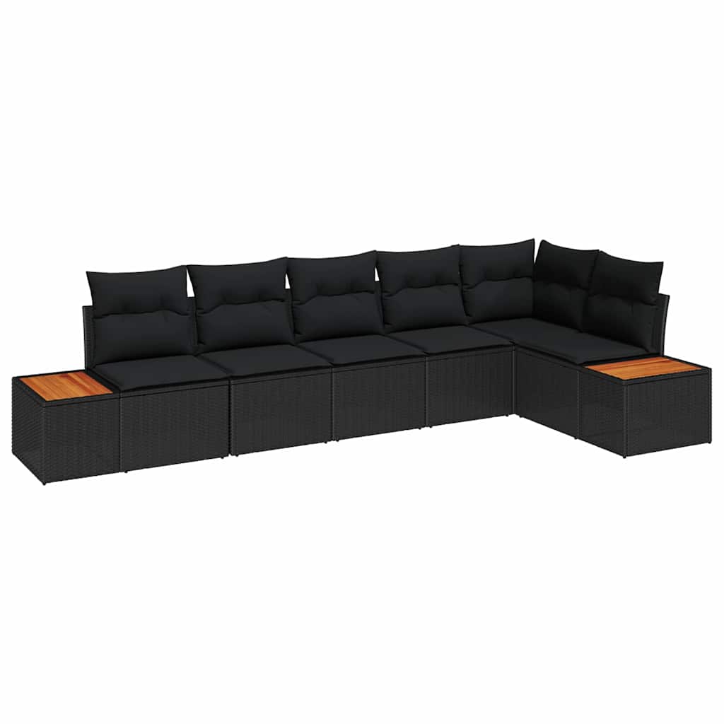 Conjunto de Sofá de Jardim 6 pcs Preto 319 x 154 x 85 cm