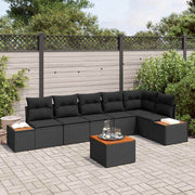 Conjunto de Sofá de Jardim 7 pcs Preto 319 x 154 x 85 cm