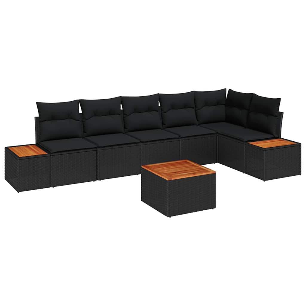 Conjunto de Sofá de Jardim 7 pcs Preto 319 x 154 x 85 cm