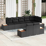 Conjunto de Sofá de Jardim 8 pcs Preto 319 x 154 x 85 cm