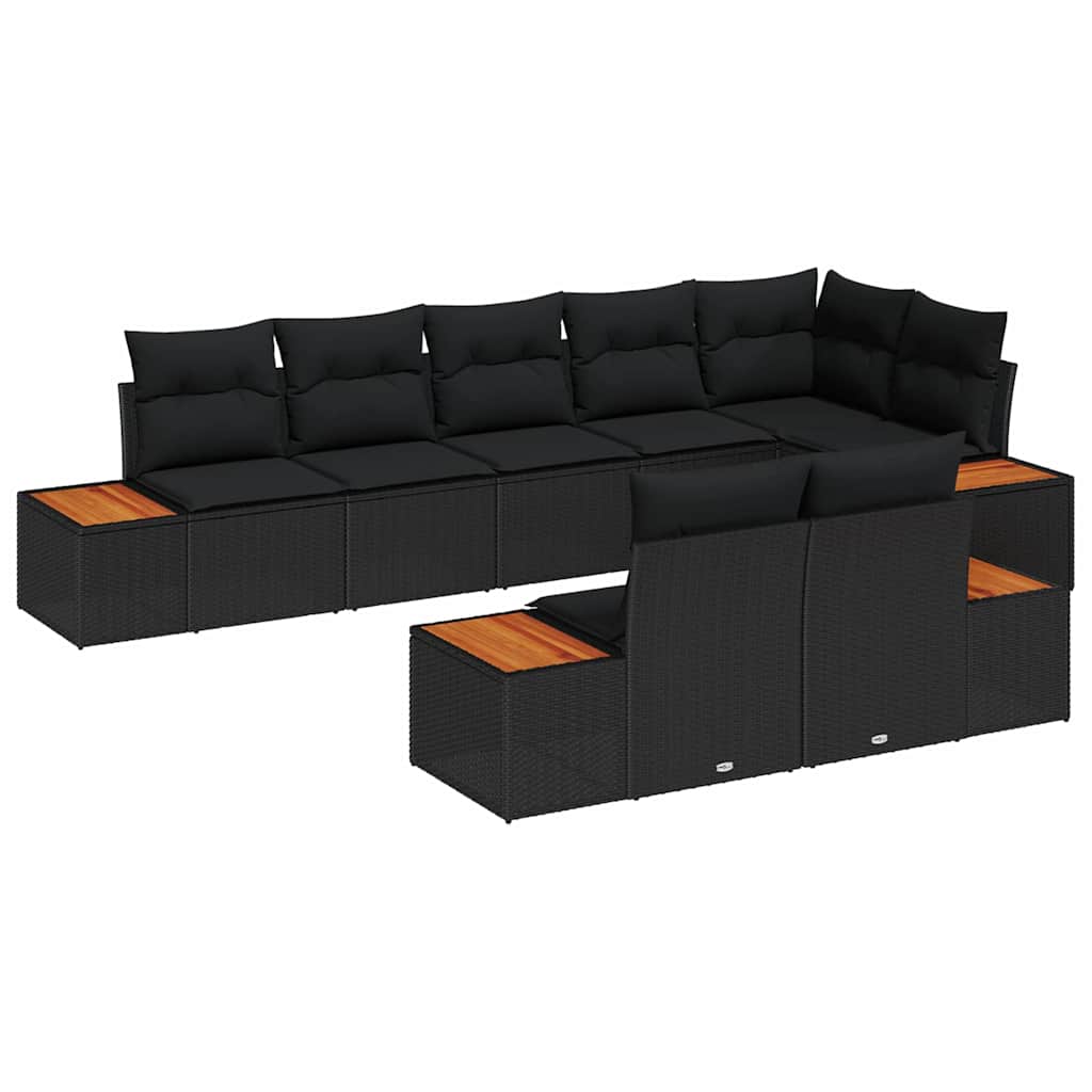Conjunto de Sofá de Jardim 8 pcs Preto 319 x 154 x 85 cm