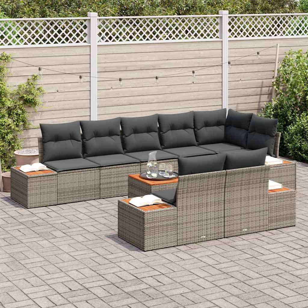 Conjunto de Sofá de Jardim 9 pcs Cinzeto 319 x 154 x 85 cm