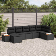 Conjunto de Sofá de Jardim 7 pcs Preto 319 x 154 x 85 cm