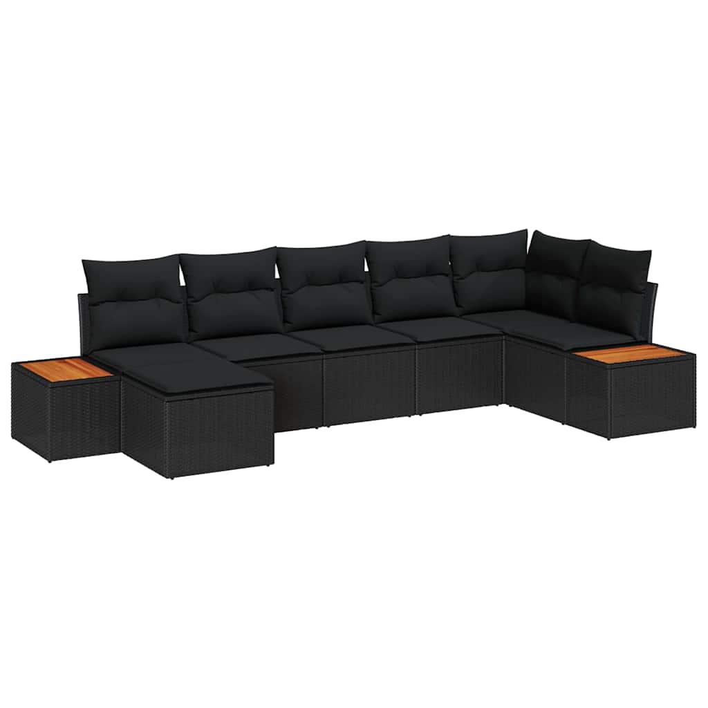 Conjunto de Sofá de Jardim 7 pcs Preto 319 x 154 x 85 cm