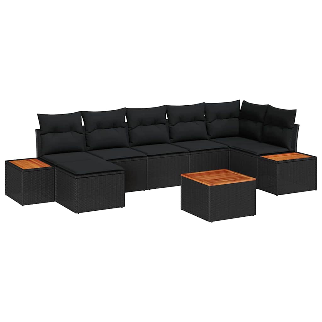 Conjunto de Sofá de Jardim 8 pcs Preto 319 x 154 x 85 cm