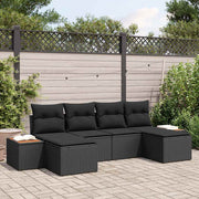Conjunto de Sofá de Jardim 6 pcs Preto 184 x 62 x 85 cm