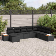 Conjunto de Sofá de Jardim 8 pcs Preto 319 x 209 x 85 cm