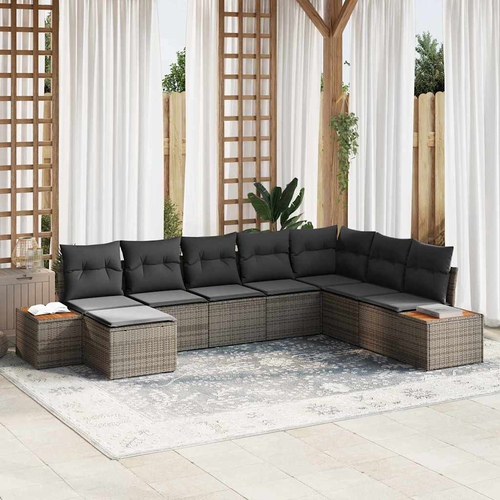 Conjunto de Sofá de Jardim 8 pcs Cinzeto 319 x 209 x 85 cm