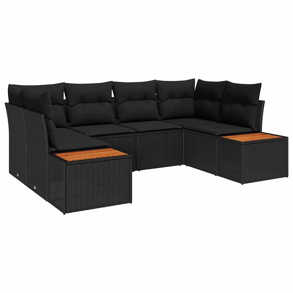 Conjunto de Sofá de Jardim 6 pcs Preto 234 x 154 x 85 cm