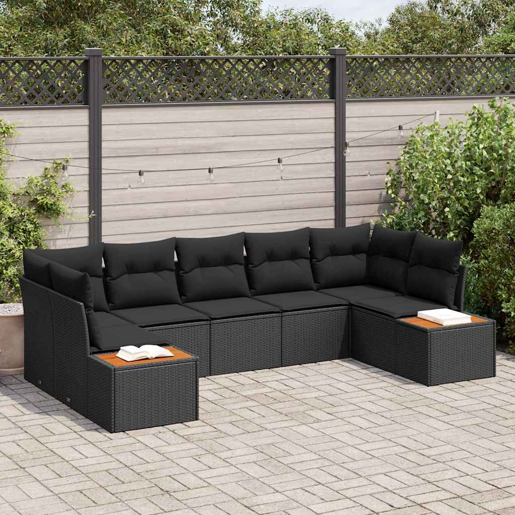 Conjunto de Sofá de Jardim 7 pcs Preto 289 x 154 x 85 cm