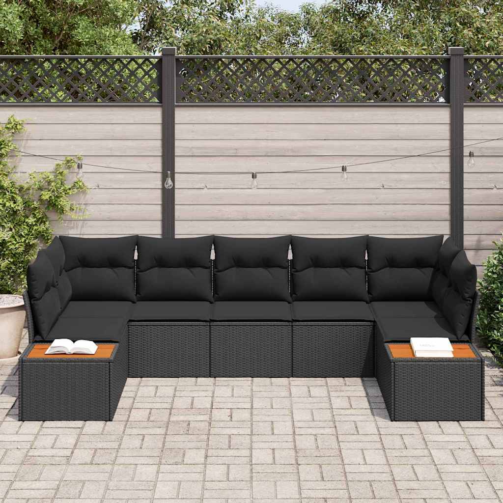 Conjunto de Sofá de Jardim 7 pcs Preto 289 x 154 x 85 cm