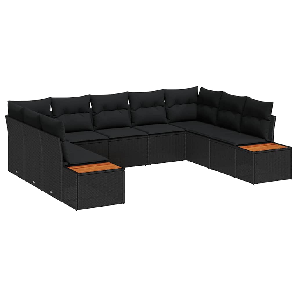 Conjunto de Sofá de Jardim 5 pcs Preto 289 x 209 x 85 cm