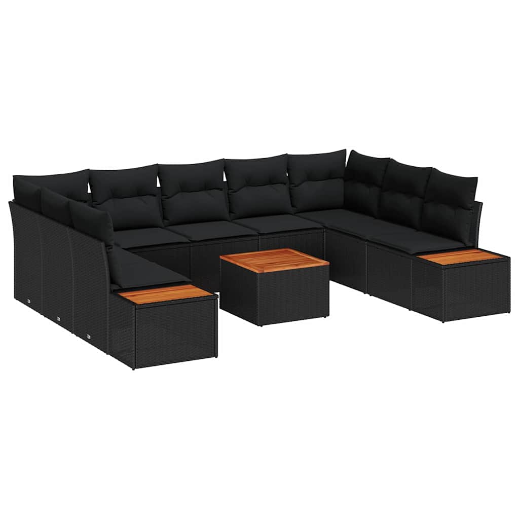 Conjunto de Sofá de Jardim 6 pcs Preto 289 x 209 x 85 cm