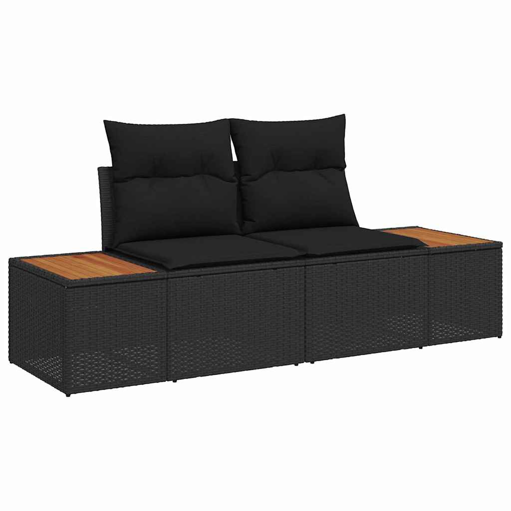 Conjunto de Sofá de Jardim 6 pcs Preto 289 x 209 x 85 cm