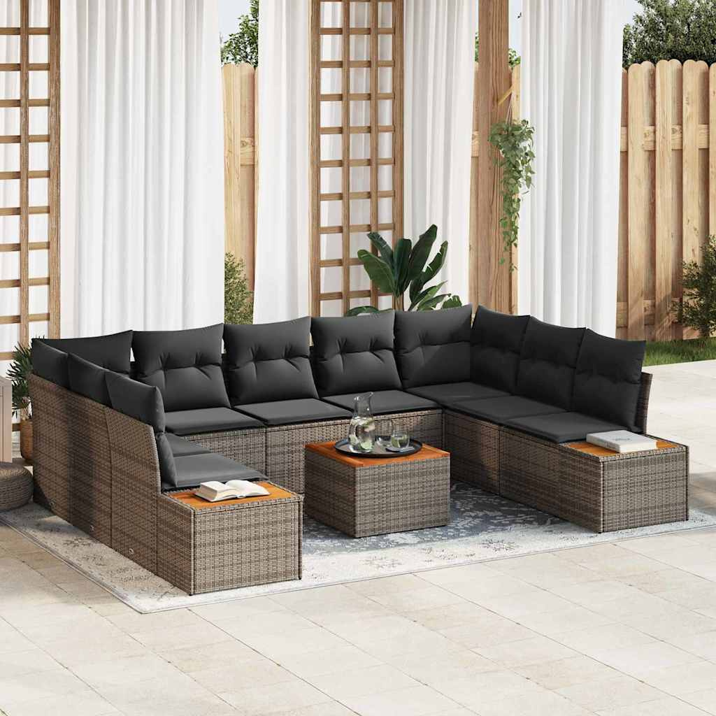 Conjunto de Sofá de Jardim 6 pcs Cinzeto 289 x 209 x 85 cm