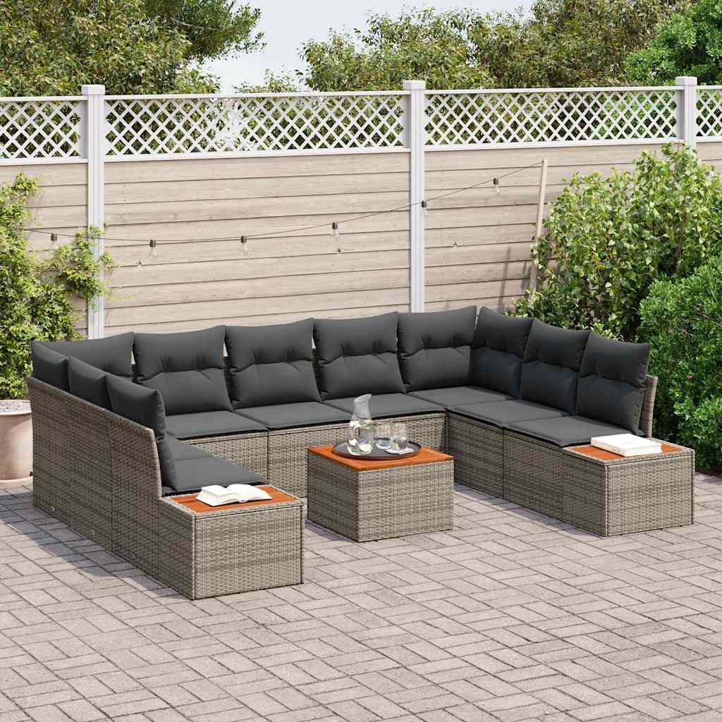 Conjunto de Sofá de Jardim 6 pcs Cinzeto 289 x 209 x 85 cm