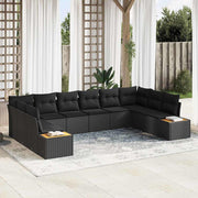 Conjunto de Sofá de Jardim 10 pcs Preto 344 x 209 x 85 cm