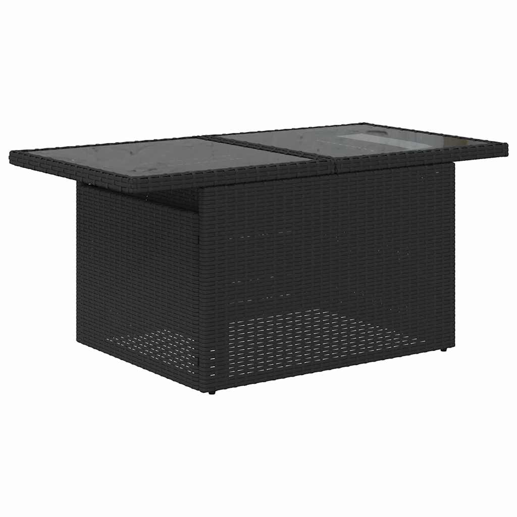 Conjunto de Sofá de Jardim 5 pcs Preto Rattan de Polipropileno