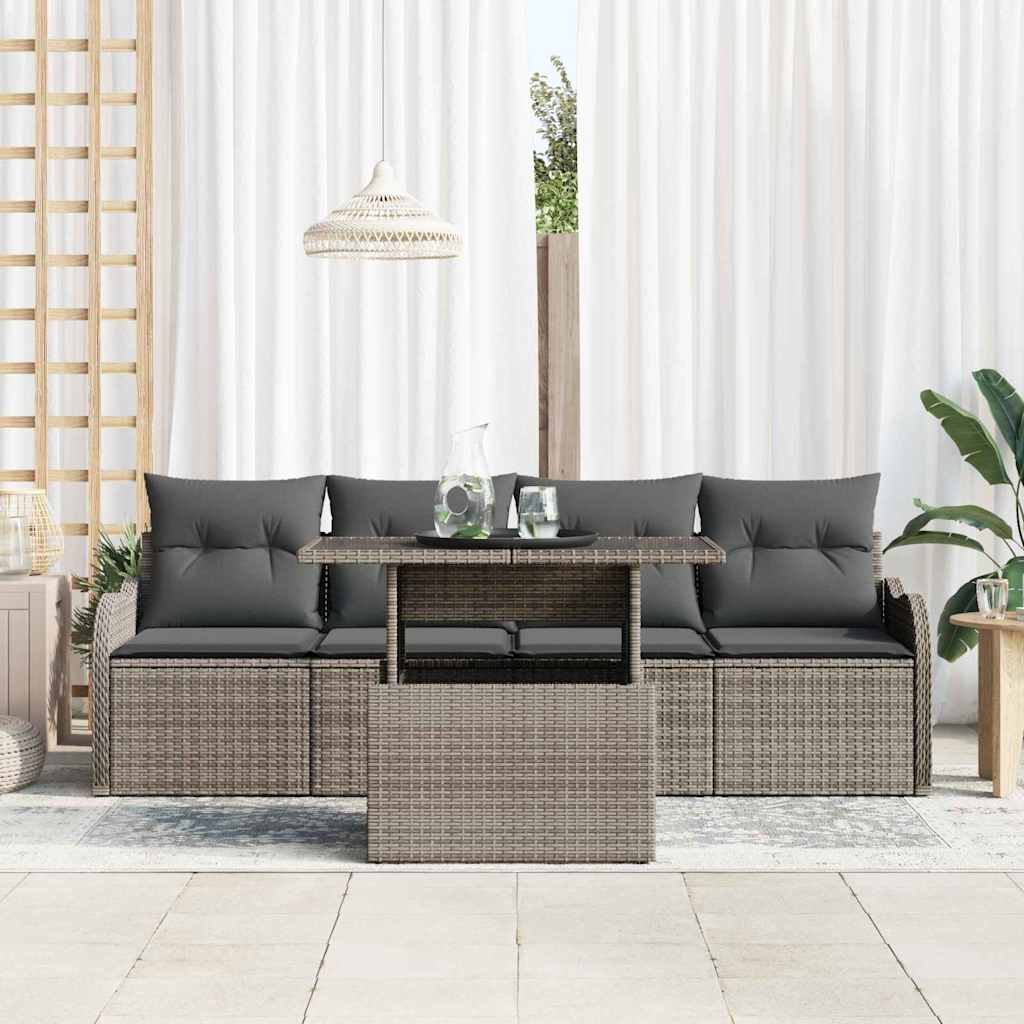 Conjunto de Sofá de Jardim 5 pcs Cinzeto 100 x 55 x 73 cm