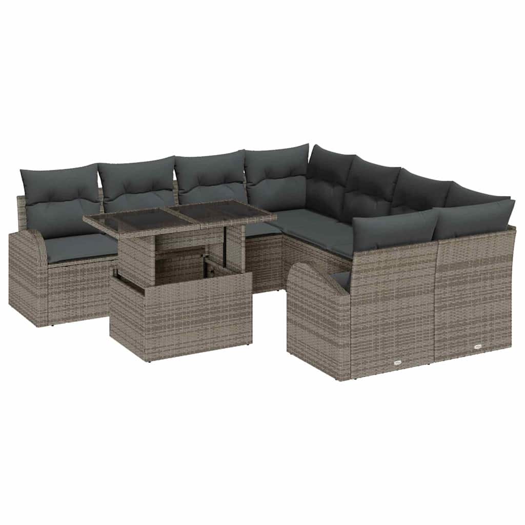 Conjunto de Sofá de Jardim 9 pcs Cinzeto 100 x 55 x 73 cm