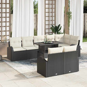 Conjunto de Sofá de Jardim 9 pcs Preto Rattan Sintético