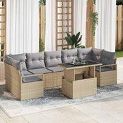 Conjunto de Sofá de Jardim 8 pcs Bege Rattan Sintético