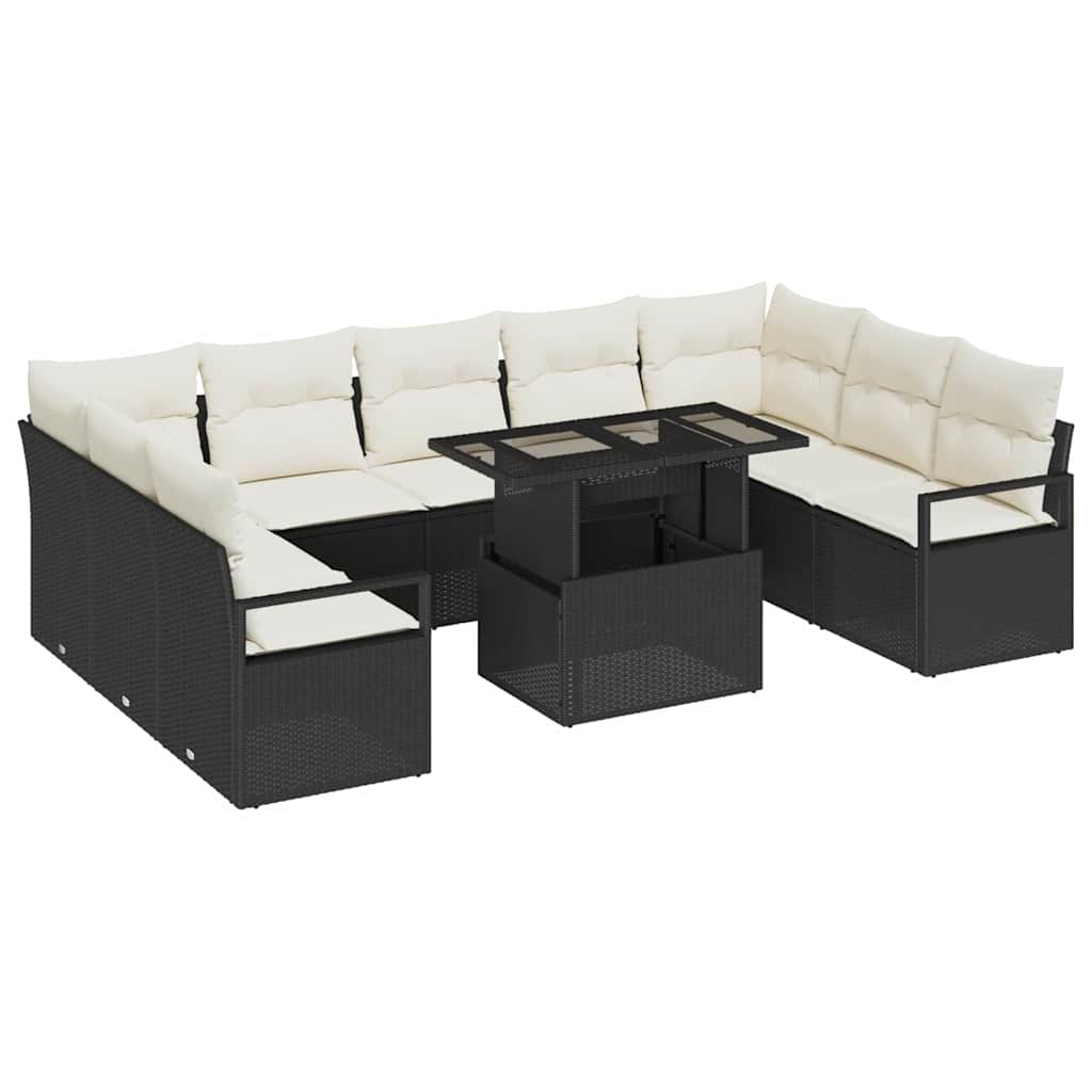 Conjunto de Sofá de Jardim 10 pcs Preto Rattan Sintético