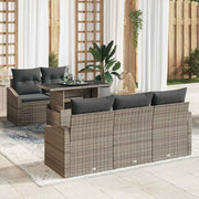 Conjunto de Sofá de Jardim 6 pcs Cinzeto Rattan Sintético