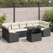 Conjunto de Sofá de Jardim 8 pcs Preto Rattan Sintético