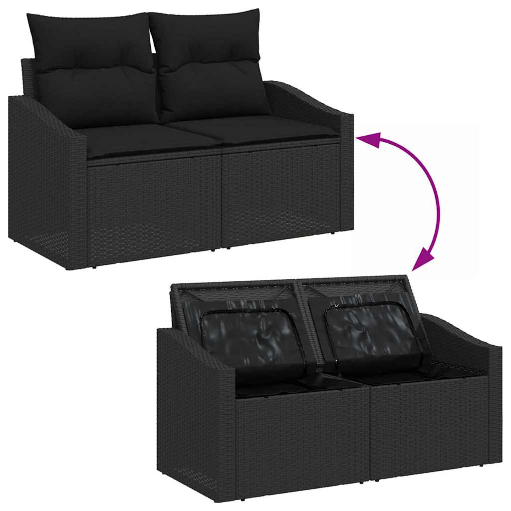 Conjunto de Sofá de Jardim 5 pcs Preto 100 x 55 x 73 cm