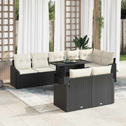 Conjunto de Sofá de Jardim 9 pcs Preto e Creme 100 x 55 x 73 cm