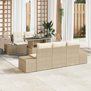 Conjunto de Sofá de Jardim 6 pcs Bege e Creme 100 x 55 x 73 cm