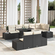 Conjunto de Sofá de Jardim 9 pcs Preto Rattan Sintético
