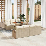 Conjunto de Sofá de Jardim 8 pcs Bege Rattan Sintético