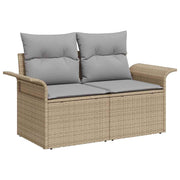 Conjunto de Sofá de Jardim 6 pcs Bege Rattan Sintético