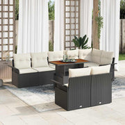 Conjunto de Sofá de Jardim 9 pcs Preto Rattan Sintético