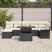 Conjunto de Sofá de Jardim 8 pcs Preto Rattan Sintético