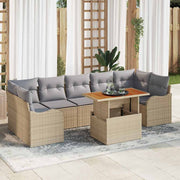 Conjunto de Sofá de Jardim 8 pcs Bege Rattan Sintético