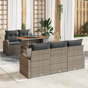 Conjunto de Sofá de Jardim 6 pcs Cinzeto Rattan Sintético