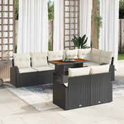 Conjunto de Sofá de Jardim 9 pcs Preto Rattan Sintético