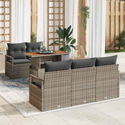 Conjunto de Sofá de Jardim 6 pcs Cinzeto Rattan Sintético