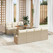 Conjunto de Sofá de Jardim 8 pcs Bege Rattan Sintético