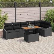 Conjunto de Sofá de Jardim 7 pcs Preto Rattan Sintético