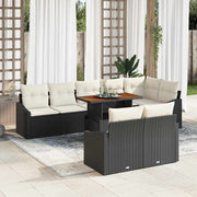 Conjunto de Sofá de Jardim 9 pcs Preto Rattan Sintético