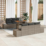 Conjunto de Sofá de Jardim 7 pcs Cinzeto Rattan Sintético